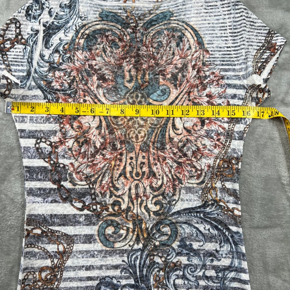 Vintage Y2K 2000's Daytrip Sequin Abstract Top Women's M Grunge Art to Wear - Picture 7 of 8